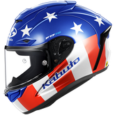 Kabuto F-17 GP Mips F1776 motorcycle helmet with American flag design on a white background