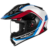 Kabuto BLOCK Motorcycle helmet with red, white, and blue design on a white background
