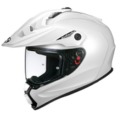 GEOSYS White Metallic helmet with clear visor on a white background