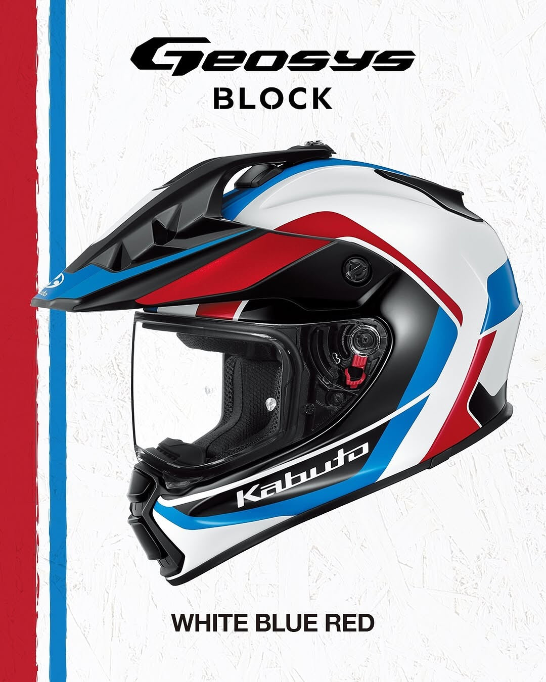 red white and blue shoei helmet Kabuto Geosys GT MIPS Block Helmet