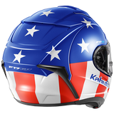 Kabuto F-17 GP Mips F1776 motorcycle helmet with American flag design on a white background