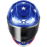 Kabuto F-17 GP Mips F1776 motorcycle helmet with American flag design on a white background