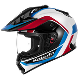 Kabuto BLOCK Motorcycle helmet with red, white, and blue design on a white background