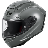 Nardo Gray Kabuto F-17 motorcycle helmet with clear visor on a white background