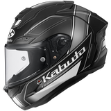 F-17 Forte Black and gray motorcycle helmet with clear visor on a white background