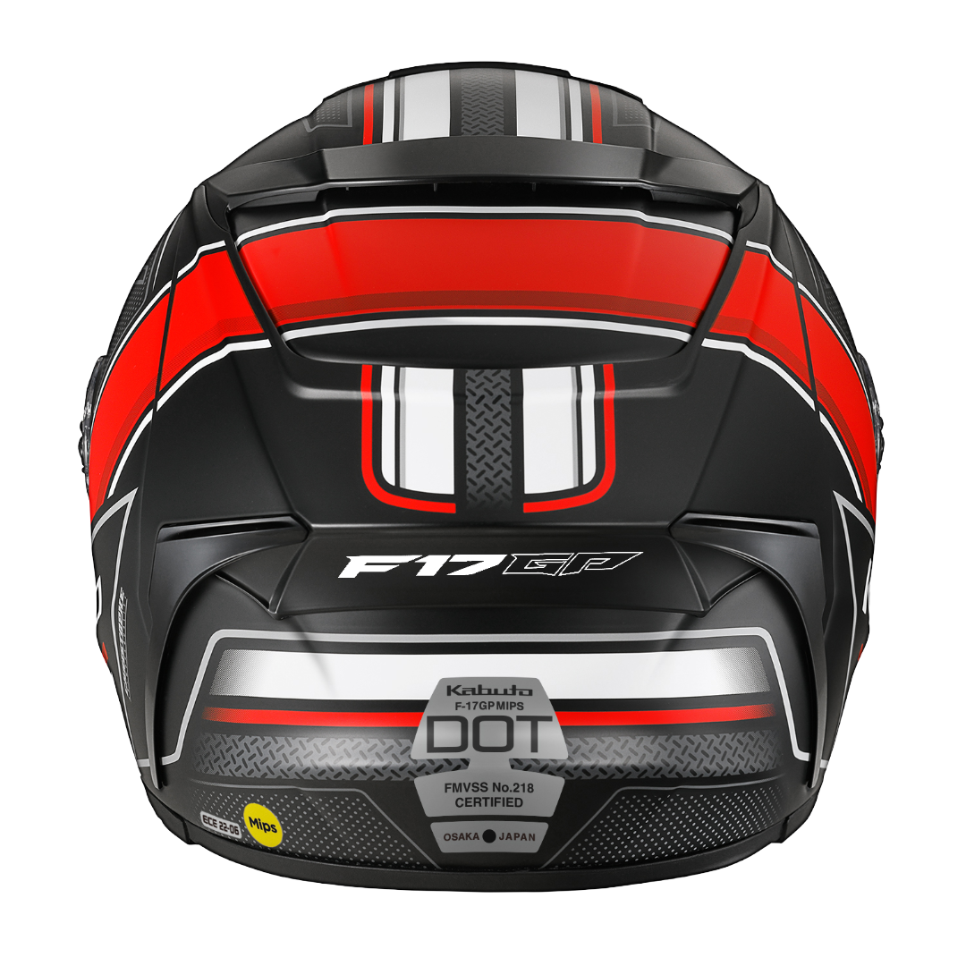 OGK Kabuto F-17 GP MIPS | FORTE Flat Black Red | Full Face Helmet