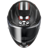 F-17 Forte Black and gray motorcycle helmet with clear visor on a white background