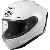 Kabuto White Metallic F-17 motorcycle helmet with clear visor on a white background