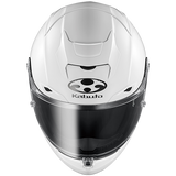 Kabuto White Metallic F-17 motorcycle helmet with clear visor on a white background