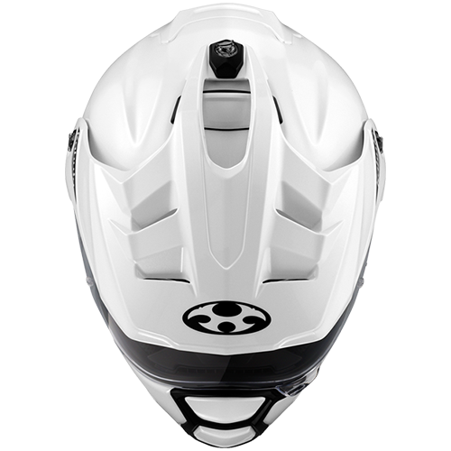 GEOSYS White Metallic helmet with clear visor on a white background