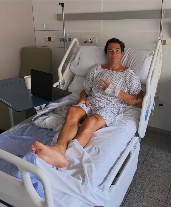 Resting in a hospital bed