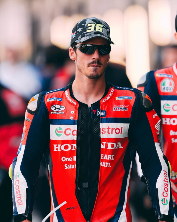 Joan Mir in Honda Castrol team kit and a No. 36 cap