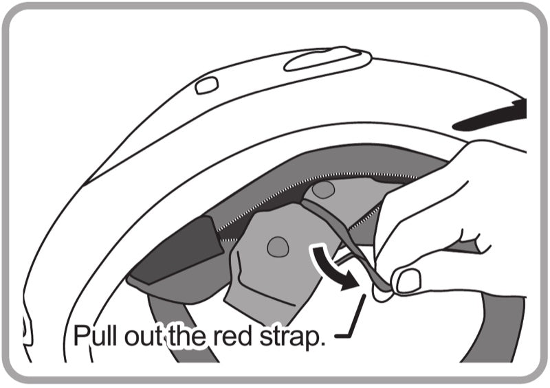 Pull out the red strap